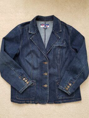 MWAH Jeans jacket size 18 /20 W blue denim w/ pockets classic